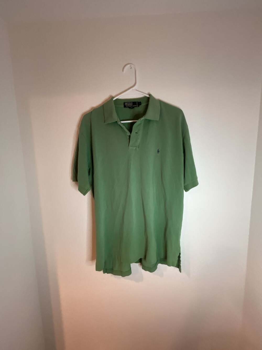 Polo by Ralph Lauren Green Pique Knit Short Sleeve Polo Shirt with Embroidered P